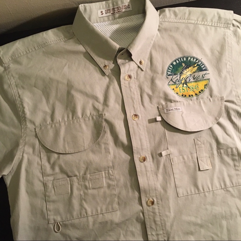 Vintage Florida Fisherman Button Up Mens